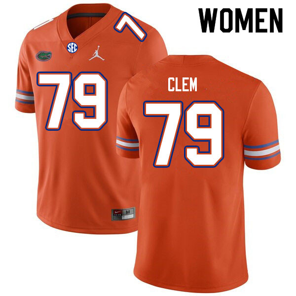 Women #79 Hayden Clem Florida Gators College Football Jerseys Sale-Orange